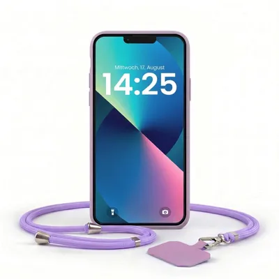 Produktbild von Handyhülle für Apple iPhone 13 mit Handykette Band Kordel Hülle Case Schutzhülle Lila Violett