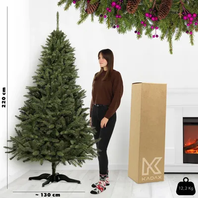 Obrázok produktu pre Umelý vianočný stromček - kaukazská jedľa - 220 cm - verná napodobenina prírody - husté vetvy