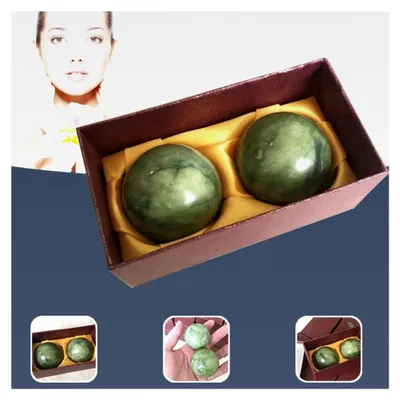 Produktbild von Massageball, Handmassage, Baoding-Bälle, Jade, Stressabbau, Übungsrolle, Handgesundheit, 2 Stück