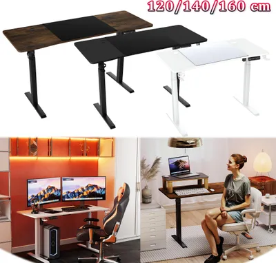 Obrázek produktu pro LARS360 Elektrický psací stůl Sit-Stand s paměťovým ovládáním, ergonomický výškově nastavitelný, robustní rám pro kancelář a domácí kancelář, 140x60 cm, hnědý