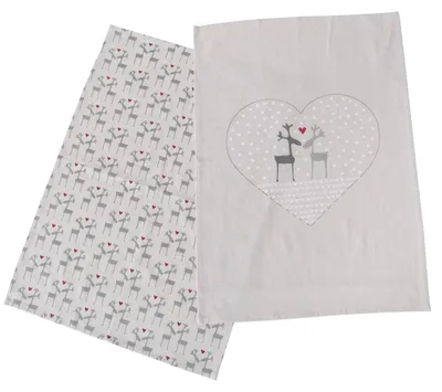 Immagine prodotto di Asciugamani da cucina con motivo festivo LOVELIES, 50 x 70 cm, set da 2