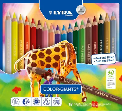 Zdjęcie produktu dla Lyra Ołówek Color-Giants mieszane pigmenty 18 szt.