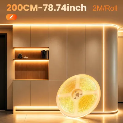 Produktbild von COB LED-Lichtband - 2 m - Warmweiß - App-Steuerung - Fernbedienung - Dimmbar - Timerfunktion - Zuschneidbar