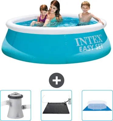 Obrázok produktu pre Intex okrúhly nafukovací bazén Easy Set - 183 x 51 cm - modrý - obsahuje filtračné čerpadlo pre bazén - solárnu podložku - fóliu