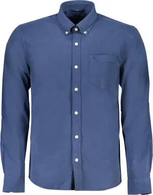 Produktbild von Herren Langarmhemd Blau: Regular Fit, Baumwolle, Button-Down