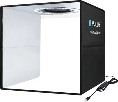 Produktbild von PULUZ Lightbox Mini-Fotostudio-Leuchtkasten mit 6 Farbhintergruenden Foto-Shooting-Zelt-Kit 80-teiliges LED-Licht Raum Faltbare Fotografie-Beleuchtung