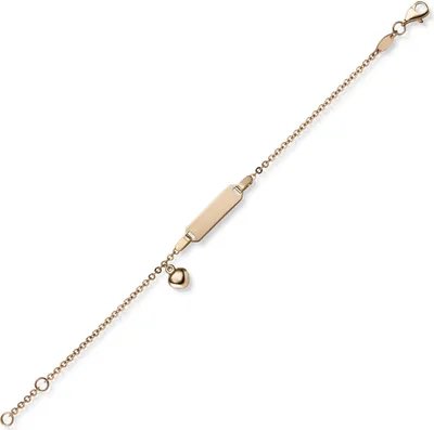Produktbild von Armband Armkette mit Herz 585 Gold Rotgold 16cm Identbändchen für Kinder