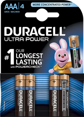 Obrázok produktu pre Duracell Ultra M3, AAA LR03, Batéria na jedno použitie, AAA, Alkalický, 1,5 V, 4 kusov, Čierna, Medená