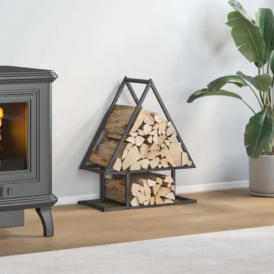Produktbild von "2026 Aktion"Brennholzregal Kaminholzunterstand - modernes Design - Schwarz 50x25x60 cm Kaltgewalzter Stahl GermanyMöbel 29317 - Kaminholzregale
