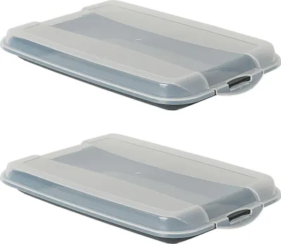 Produktbild von Novaliv 2er-Set Anthrazit Premium Aufschnittbox mit Transparentem Deckel, Frischhaltedosen für Wurst & Käse Maße 25x17x3 cm Kühlschrank Organizer Knäckebrotbox Wohnung must-have Küchen Gadgets