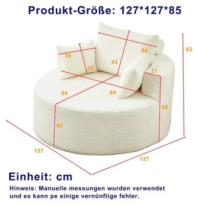 Produktbild von Flauschiger Chenille-Sessel - Moderner Sessel - 1-Sitzer - U-Form - Ohne Montage - Schaumstoffpolsterung - Beige