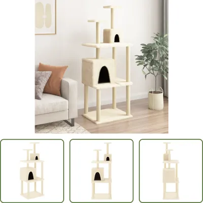 Obrázok produktu pre The Living Store Strom pre mačky so sisalovými škrabadlami Cream 167 cm