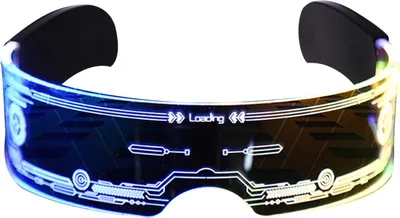 Produktbild von LED-Brille, 7 Farben, 12 Modi, Cyberpunk-Brille, blinkende Leuchtbrille für Halloween, Cosplay, Party, Bar