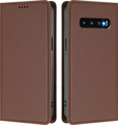 Image de Etui en cuir pour Samsung Galaxy S10, étui magnétique en cuirPolyuréthaneavec support Marron