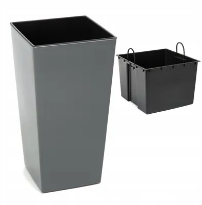 Obrázek produktu pro Plastový květináč  Finezia 140x140 mm, šedý