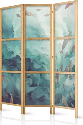 Zdjęcie produktu dla Parawan japoński Zwierzęta 135x172 cm 3-częściowy wielokolorowy