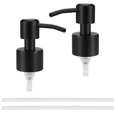 Produktbild von Set mit 2 Seifenspenderpumpen, Edelstahl-Seifenspender für Flaschen mit 28 mm Gewinde, Ersatzpumpe für selbstgemachte Lotionspender, Seife, Shampoo und Duschgel.