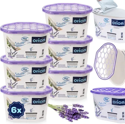 Image de Orion Absorbeur d'humidité Déshumidificateur d'air avec parfum de lavande 230 g 6 pcs.