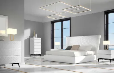 Produktbild von Bettrahmen Möbel Design Doppelbett Luxus Schlafzimmer Holz Kunstleder Bett Neu