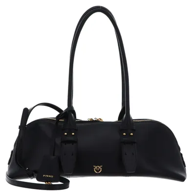 Produktbild von PINKO Handtasche Umhängetasche Bowling Horizontal Big Vitello Black - Antique Gold schwarz