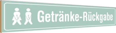 Obrázek produktu pro vianmo Drevený nápis 46x10 cm Getränke - Rückgabe WC