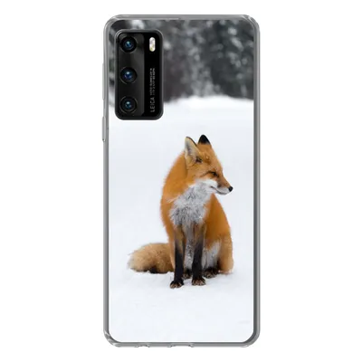 Produktbild von MuchoWow® Handyhülle Schutzhülle Hülle für Huawei P40 Fuchs - Schnee - Winter Silikon Softcase Handy Hülle - Handytasche
