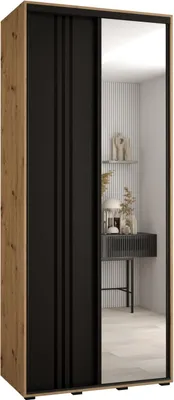 Produktbild von MEBLE KRYSPOL Davos 7 Schrank, zwei Türen - 235,2x120x45 cm - Artisan Schwarz Schwarz
