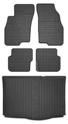 Produktbild von Gummimatten + Kofferraumwanne für Fiat Punto 12' 2012-2014 (Schrägheck) – Schwarz, passgenau – Wielganizator SolidPRO
