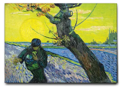 Image de Giallobus - Le semeur - Vincent Van Gogh - 100L x 70l cm - Tableau - Toile à cadre standard