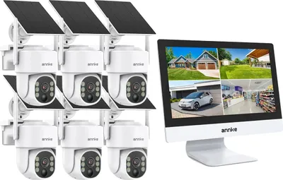 Immagine prodotto di Telecamera di sicurezza, risoluzione 4MP, visione notturna migliorata, 6PCS 81BM 9000mAh