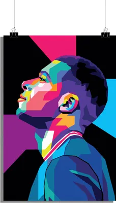 Produktbild von Fußball Poster - Kylian MBappe Poster - Sport Poster - Pop Art Poster - 51x71cm - Perfekt zum Einrahmen