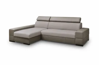 Productafbeelding van Eckbank MARIZA met slaapfunctie, kleur: lichtgrijs, met chaise longue aan de linkerkant
