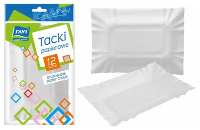 Zdjęcie produktu dla Ravi tacki papierowe 13,5 x 20,5 cm 12 sztuk