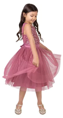 Produktbild von Maya Deluxe Mädchen Pailletten Brautjungfernkleid Hochzeit Geburtstag Desert