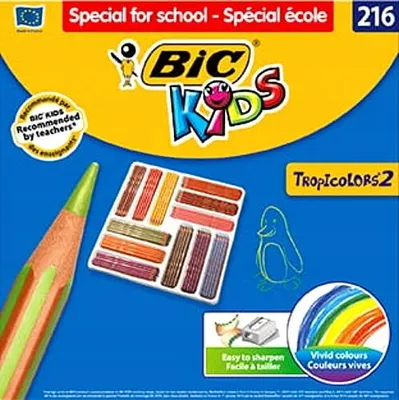 Imagen del producto de Set de lápices de colores: 216 lápices en 12 colores diferentes, marca BIC, modelo 8971101