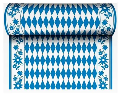 Produktbild von Tischläufer 24 m x 40 cm, Airlaid in Bayrisch Blau auf Rolle, Raute für das