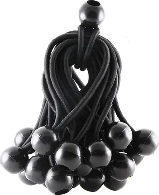 Produktbild von 25 Stück Bungee-Spanner, multifunktionales Bungee-Seil, 4 mm, für Markisen, Gartenbanner, Pavillon, Zelt, Schwarz