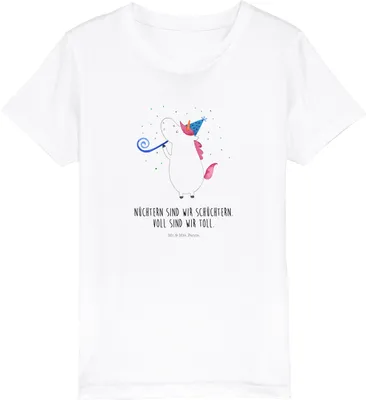 Produktbild von Mr. & Mrs. Panda Kleinkinder T-Shirt Einhorn Party 12-14 Jahre (152/164) - Weiß - Geschenk, Kleinkind, Kinder Bio, Alkohol, Teenager, für, Unicorn, Kindershirt, Club