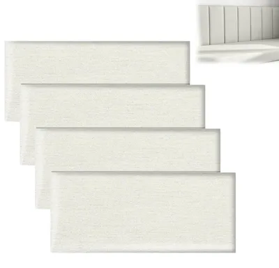 Wandpanelen gepolstert 4er Set 40x20 cm selbstklebend weiß