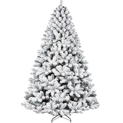 Produktbild von 182cm Künstlicher Weihnachtsbaum mit Schnee, 1000 Spitzen, Metall Christbaum Ständer, Schnellaufbau, Klappsystem