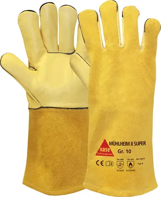 Produktbild von Hase Schweißerhandschuhe Mühlheim-II-Super Größe 10, Rindnarbenleder 6 Stk