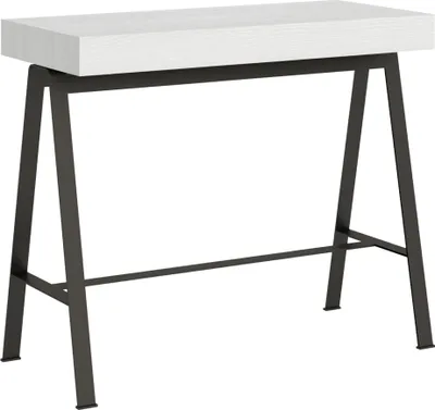 Zdjęcie produktu dla ITAMOBY - Konsola rozkładana 90x40/300 cm Banco Frassino biała rama w kolorze Antracytu