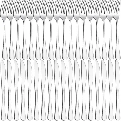 Produktbild von Besteckset 36-teilig, 18 Messer und 18 Gabeln, Edelstahl, spülmaschinenfest, für Feier
