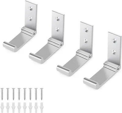 Produktbild von Famanu Wandhaken Faltbar Aluminium - 4 Stück für Küche, Bad und Flur