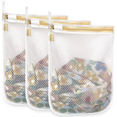 Productafbeelding van Wasmandjes voor de wasmachine, set van 3, herbruikbaar, duurzaam, geschikt voor delicate was, ondergoed, beha's en babykleding