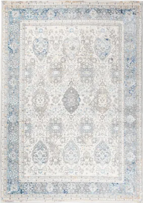 Image de Tapis VALLEY moderne à poils courts gris beige bleu salon 300 x 400 cm