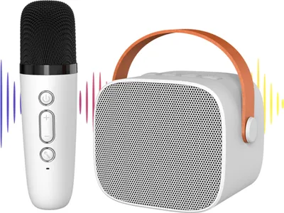 Obrázek produktu pro P2 přenosný reproduktor, bezdrátový reproduktor, karaoke reproduktor, venkovní reproduktor, Bluetooth 5.0, jeden mikrofon, bílý