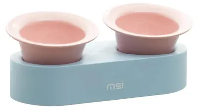 Produktbild von Katzenfutter- und Trinknapf-Set aus Keramik mit erhöhtem Design - stilvoll und ergonomisch