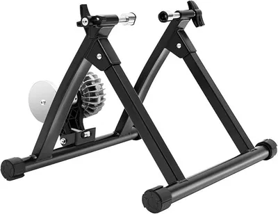 Produktbild von Rollentrainer Fahrrad 26-29 Zoll, bis 150 kg belastbar, Stahlrahmen, geräuscharm, klappbar, Magnetrolle, Fahrradtrainer für Indoor-Heimtraining, Trainingsständer für Fahrrad