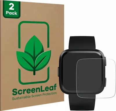 Produktbild von 2x ScreenLeaf Schutzfolie für Fitbit Versa / Lite / Special Edition nachhaltiger Displayschutz Display Schutz Folie Klar Transparent